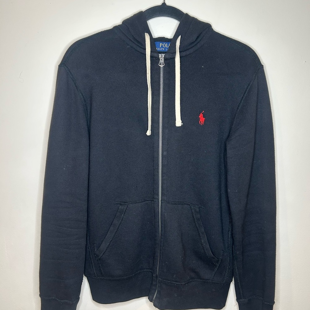 Polo by Ralph Lauren Black Zip-Up Sweater Jacket Size Small